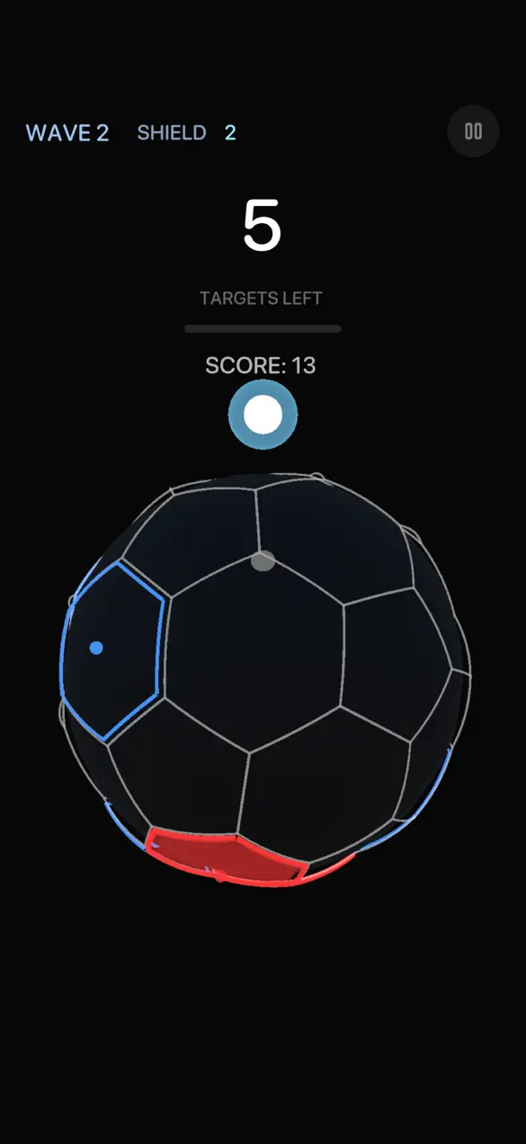 HexaBounce Endless mode with combo scoring on iPhone