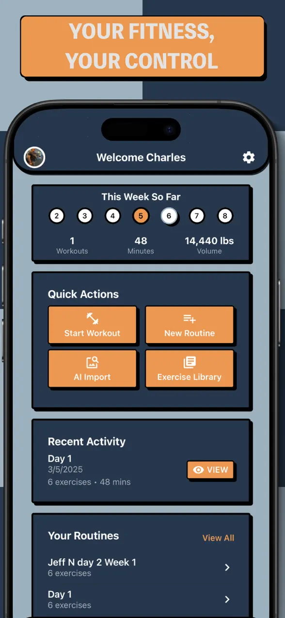Phyziq workout logging screen on iPhone
