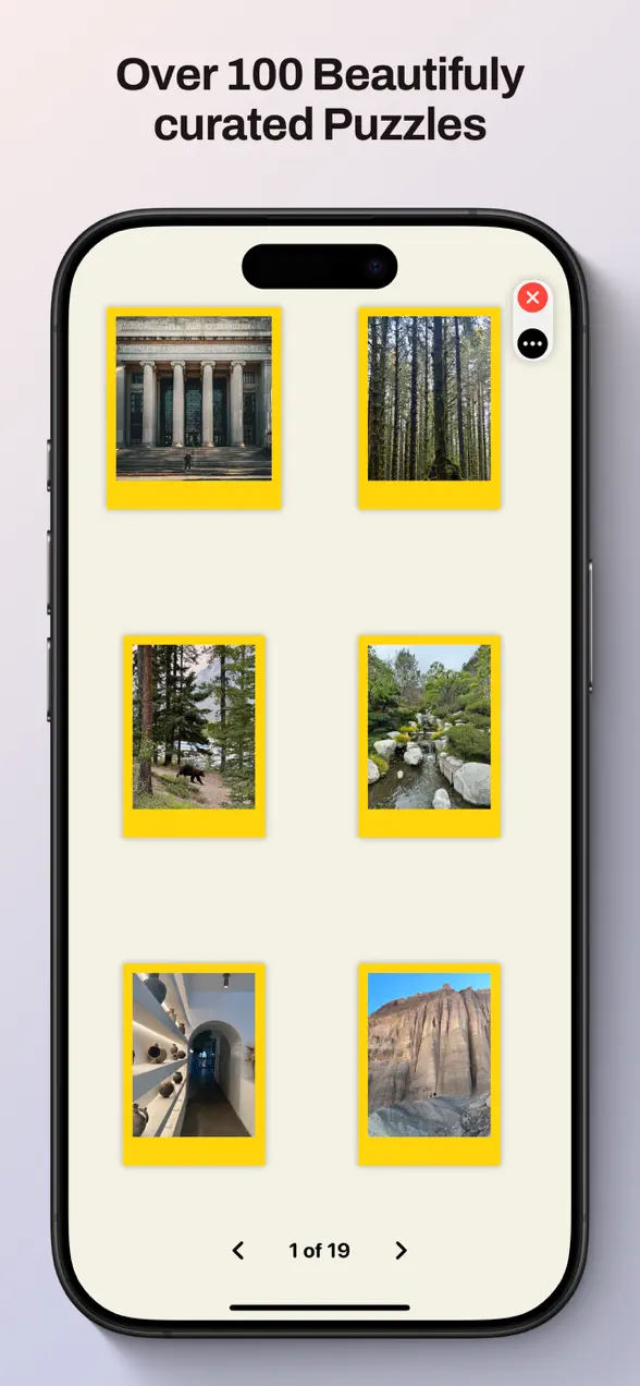 ScrapIt Puzzles solving a photo puzzle on iPhone