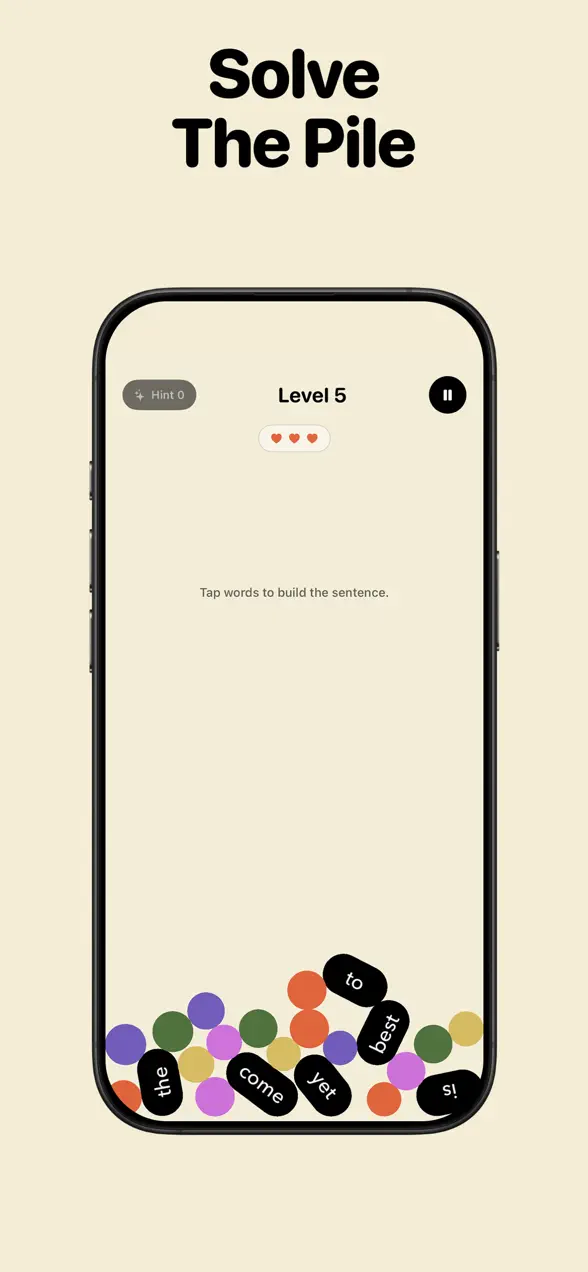 Word Piles quote puzzle on iPhone