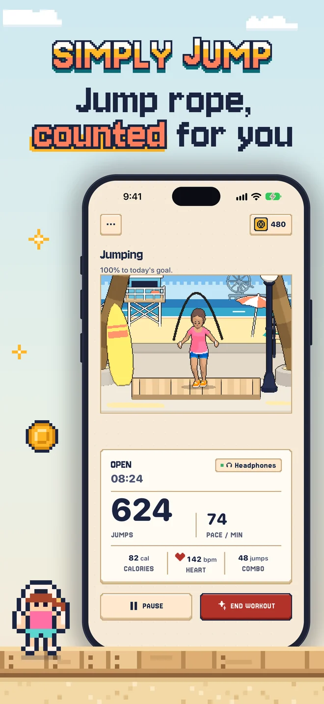 Jump rope, counted for you: a live workout on Venice Beach
