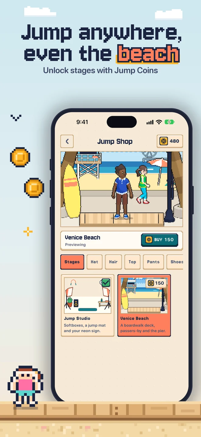 Jump anywhere, even the beach: the stage shop