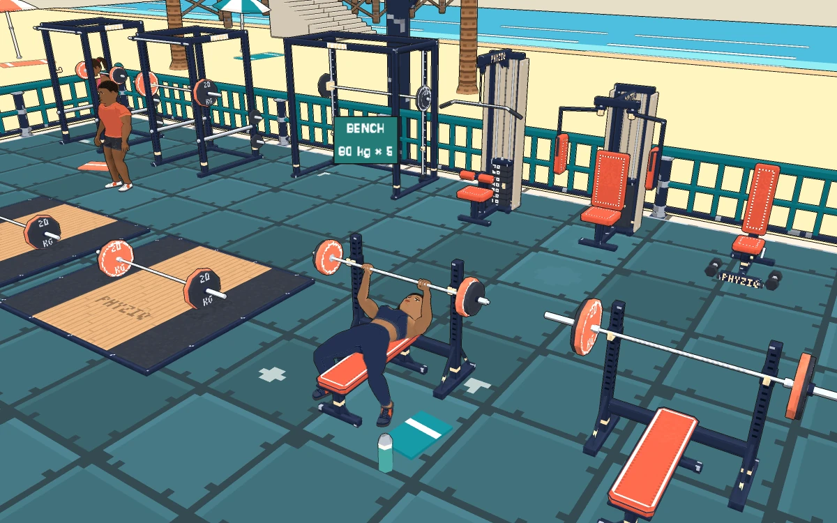 Physique Beach, an outdoor gym on the boardwalk by the sea in Santa Monica