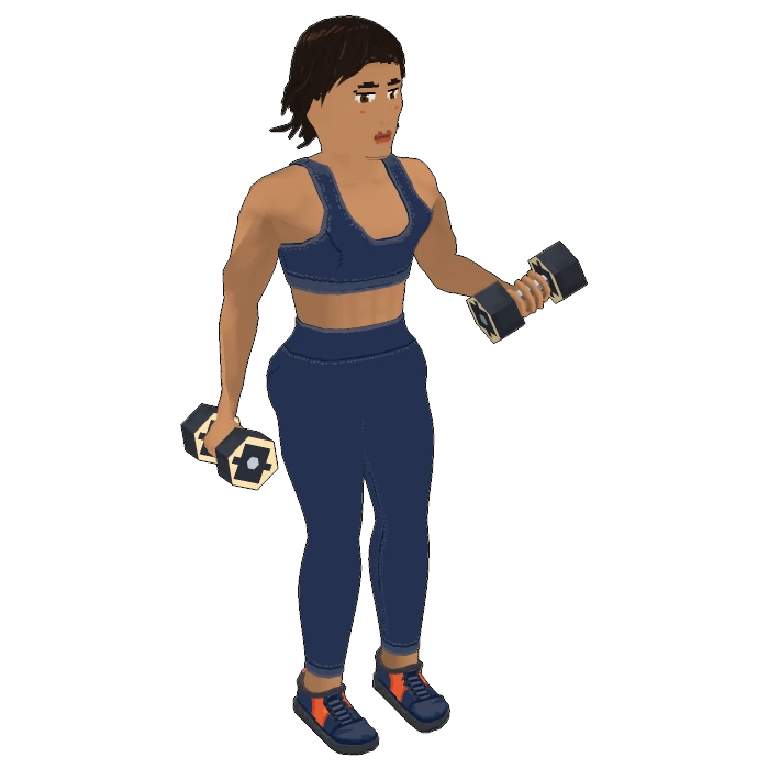 A lifter doing dumbbell curls