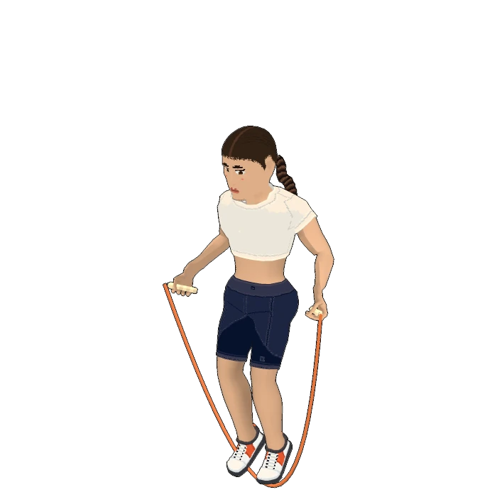 A lifter skipping with a jump rope