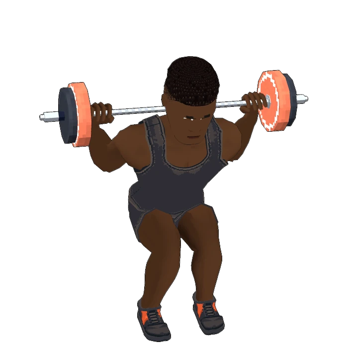 A lifter squatting with a barbell