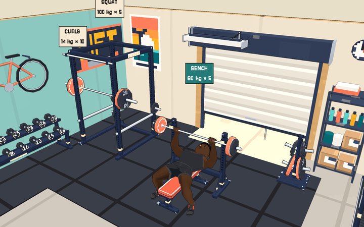 The garage home gym, with your bests on the plaques