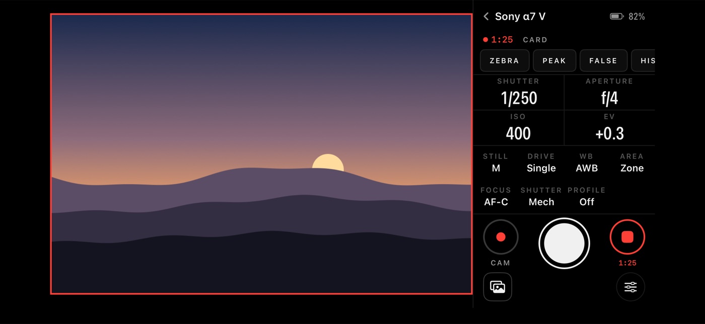 Landscape while recording
