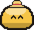 A honey Squishable in a straw hat