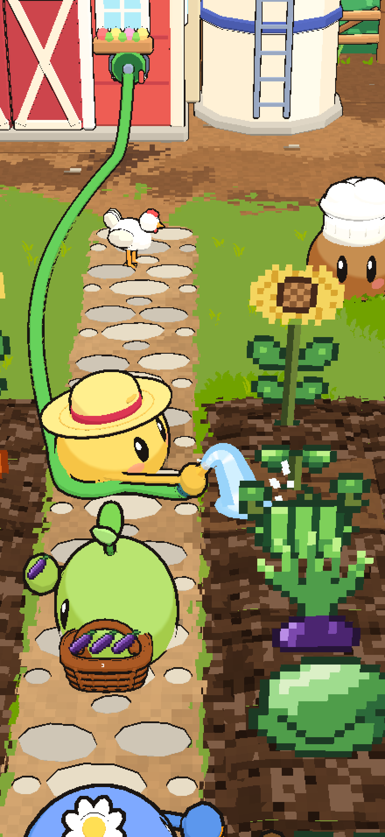 Watering with the garden hose