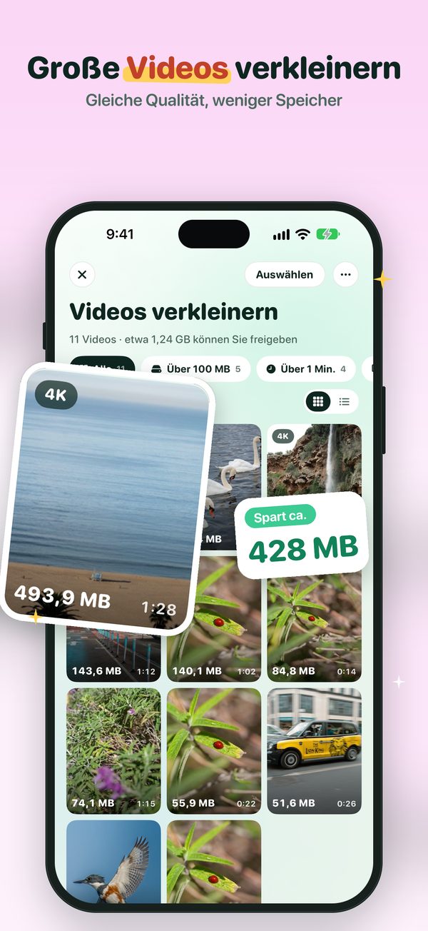 Verkleinere große Videos