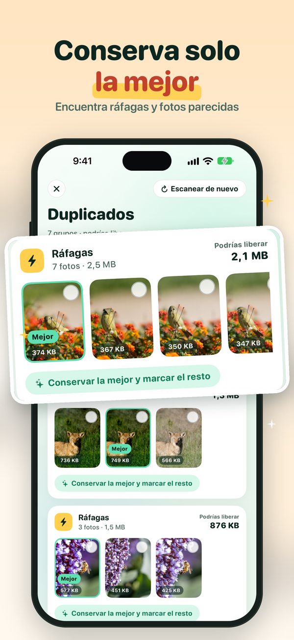 Conserva solo la mejor toma