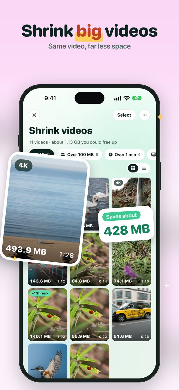 Shrink big videos