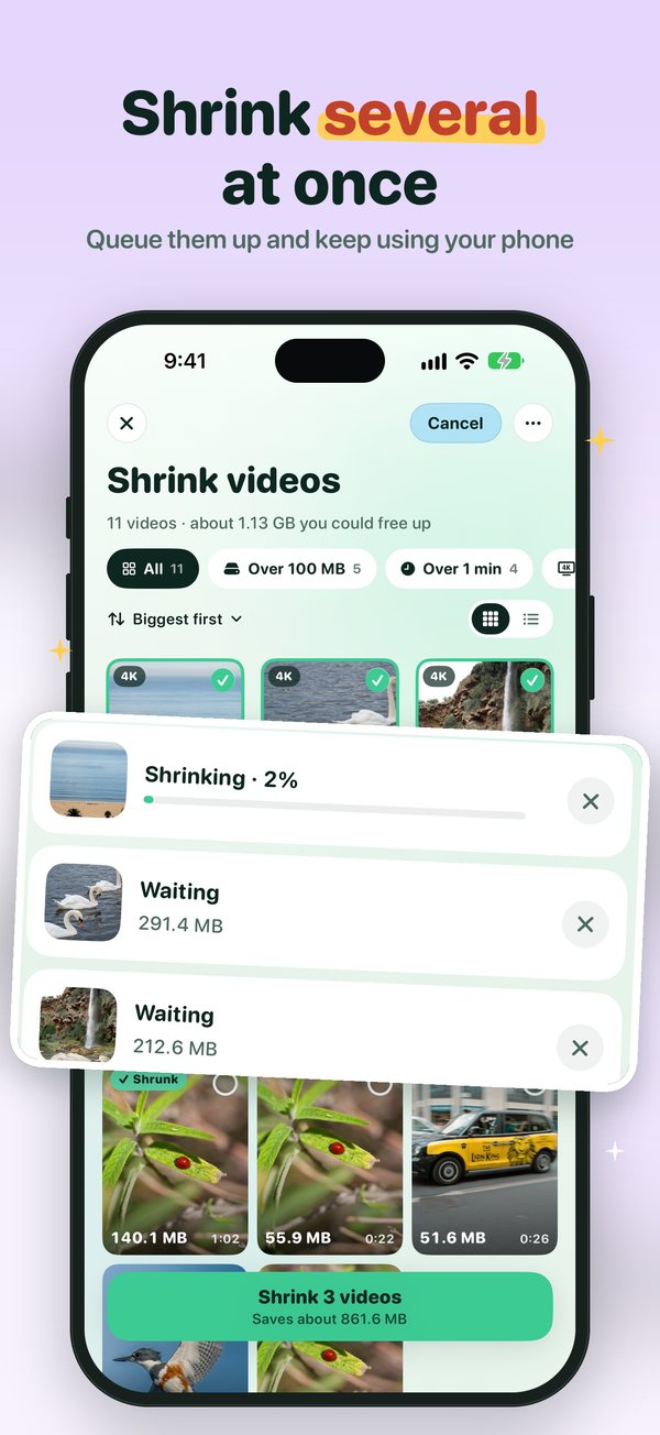 Shrink several at once